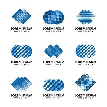 Abstract Modern Logo Template Vector Set Stock Illustration