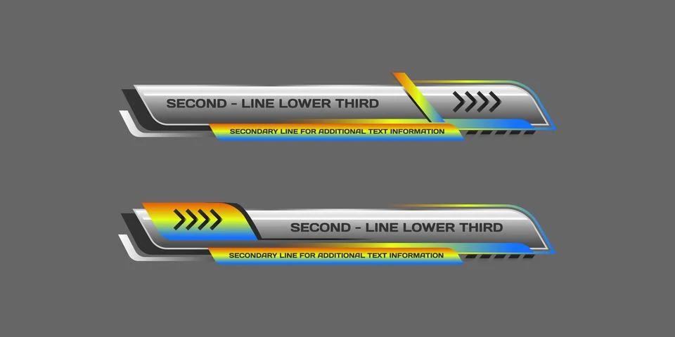 Abstract modern lower third broadcasting banner template streaming Illustrazione stock