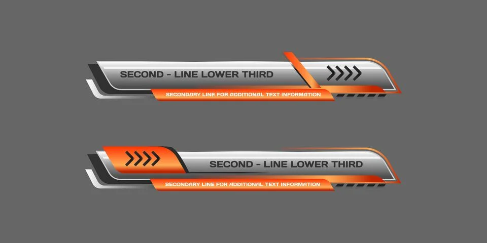 Abstract modern lower third broadcasting banner template isolated Illustrazione stock