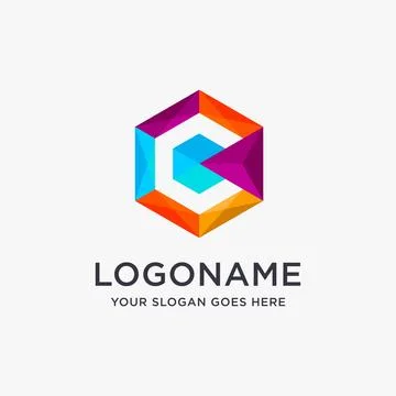 Abstract modern Lowpoly letter C logo icon vector template Stock Illustration