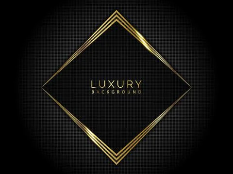 Abstract modern luxury black background with golden diamond cubes with shadow Illustrazione stock