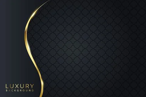 Abstract modern luxury black lined background vector dark layers with shadow and Illustrazione stock