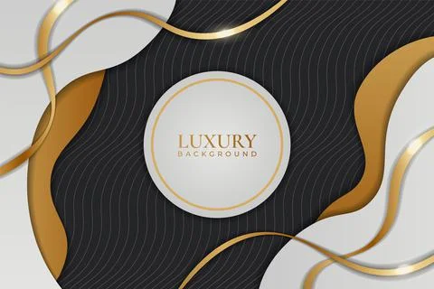 Abstract Modern Luxury Dynamic Shape Overlapped Elegant Golden Background Stock Illustration