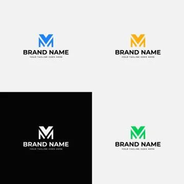 Abstract Modern Minimal Abstract Initial letter M logo design vector template Stock Illustration