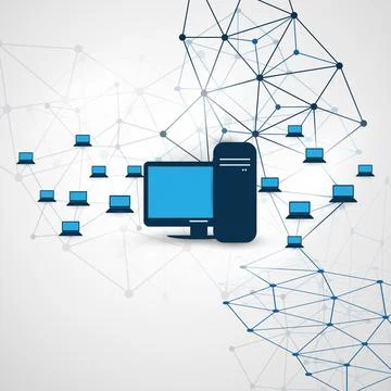 Abstract Modern Minimal Style Cloud Computing, Networks, Mobility and Telec.. Stock Illustration