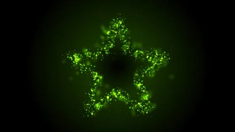 Abstract modern motion background with green glowing neon star frame Stock Footage 341548241