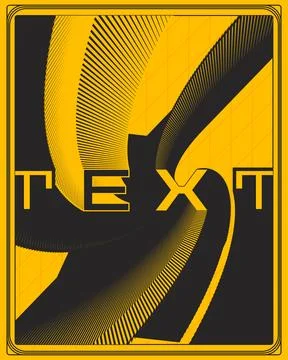 Abstract Modern Optical Illusion Poster Hourglass Pattern Yellow Black Design 스톡 일러스트