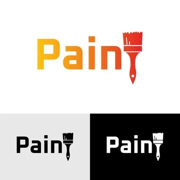 Abstract modern paint vector logo design template Stock Illustration