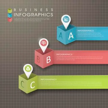 Abstract modern paper location mark infographic elements 스톡 일러스트