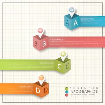 Abstract modern paper location mark infographic elements Stock Illustration