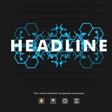 Abstract modern pattern of hexagons circuits eps Stock Illustration