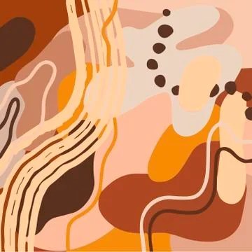 Abstract modern pattern with organic shapes, spots, lines, dots Stock Illustration