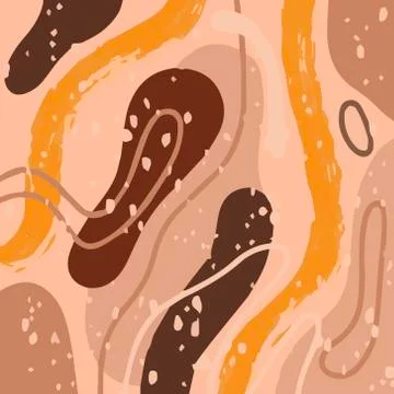 Abstract modern pattern with organic shapes, spots, lines, dots Stock Illustration