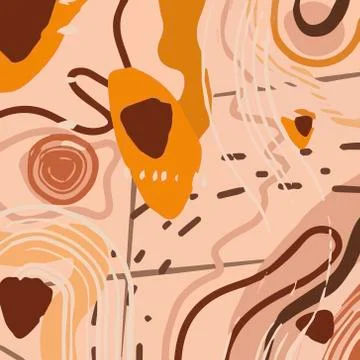 Abstract modern pattern with organic shapes, spots, lines, dots Stock Illustration