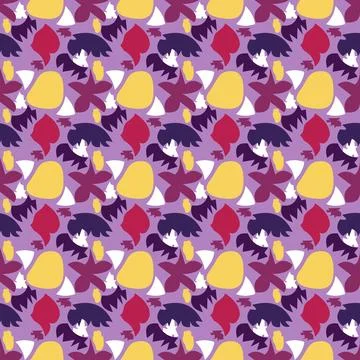Abstract Modern Pattern in Purple, Yellow, and Red Tones Illustrazione stock
