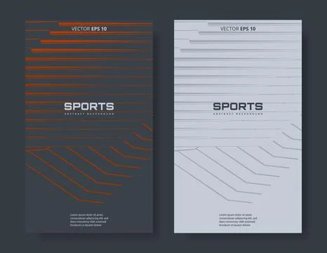 Abstract modern poster set. Vertical sports backgrounds with futuristic pattern イラスト素材