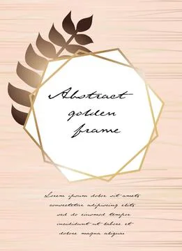 Abstract modern poster template for flyer, greeting card with gold frame Stock Illustration