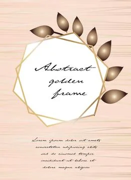 Abstract modern poster template for flyer, greeting card with gold frame Stock Illustration