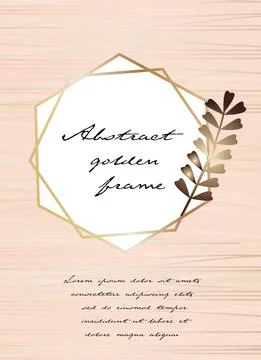 Abstract modern poster template for flyer, greeting card with gold frame Stock Illustration