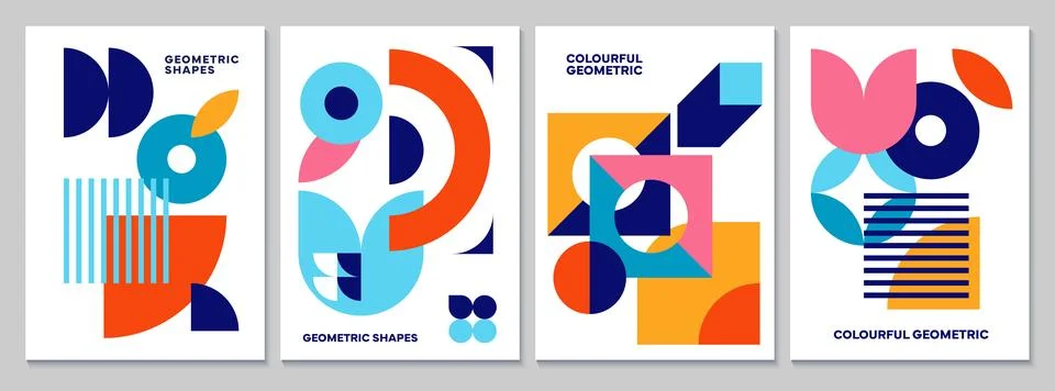 Abstract modern posters with geometric pattern Stock Illustration