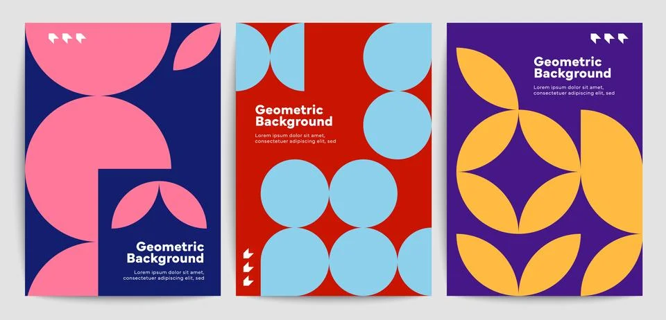 Abstract modern posters of geometric shape pattern Stock Illustration