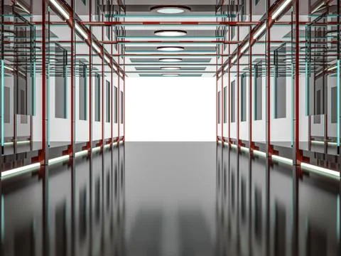 Abstract modern red architecture background. 3D rendering Stock Illustration