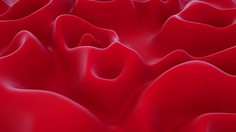 Abstract Modern Red Organic liquid like mesh undulating 3d background video loop Stock Footage 186551401