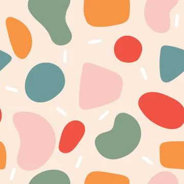 Abstract modern retro seamless background spots shapes Stock Illustration