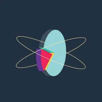 Abstract modern retro vector shape pie chart Stock Illustration