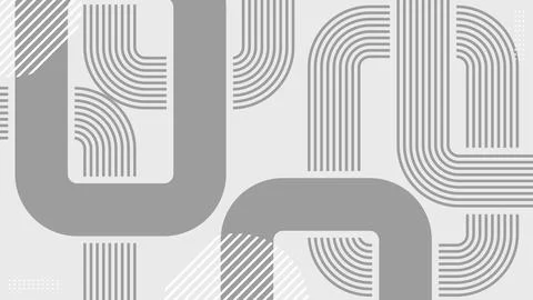 Abstract Modern Rounded Circuit Line Shapes Gray and White.Vector Illustratio Stock Illustration