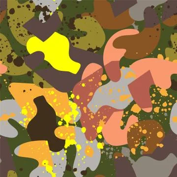 Abstract modern seamless pattern with grunge sots and chaotic shapes Illustrazione stock