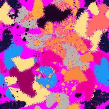 Abstract modern seamless pattern with grunge sots and chaotic shapes Stock Illustration