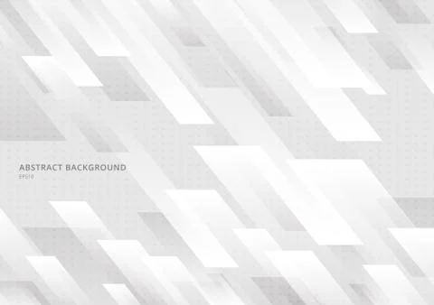 Abstract modern shape white and gray geometric diagonal with dots pattern bac Stock Illustration