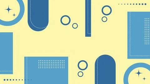 Abstract modern shapes rectangle circle blue yellow banner background. Stock Illustration