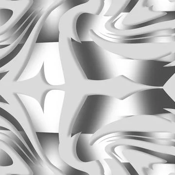 Abstract Modern Silver 3D Paper Cut Layered Wave Background イラスト素材