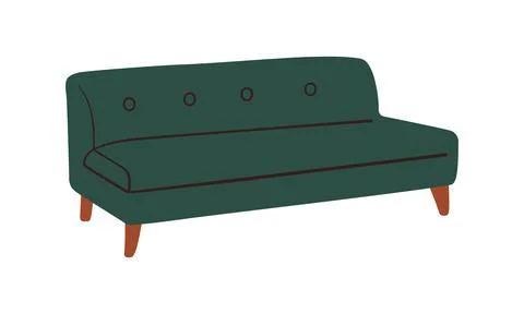 Abstract modern sofa. Comfortable couch, mid century furniture contemporary Stock Illustration