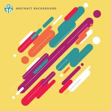 Abstract modern style composition made of various rounded lines pattern color Stock Illustration
