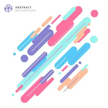 Abstract modern style composition made of various rounded lines pattern color 스톡 일러스트