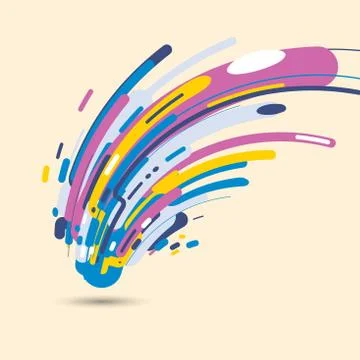 Abstract modern style with composition made of various rounded shapes in colo Stock Illustration
