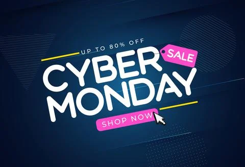 Abstract Modern Tech Cyber Monday Sale Special Offer Background. Vector Illus Stock Illustration