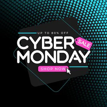Abstract Modern Tech Cyber Monday Sale Special Offer Background. Vector Illus Illustrazione stock