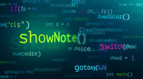 Abstract Modern tech of Programming code screen developer. Stock Illustration