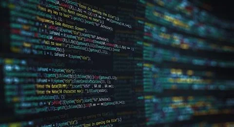 Abstract Modern tech of Programming code screen developer. Stock Illustration