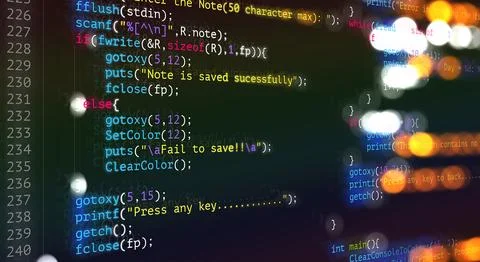 Abstract Modern tech of Programming code screen developer. Illustration
