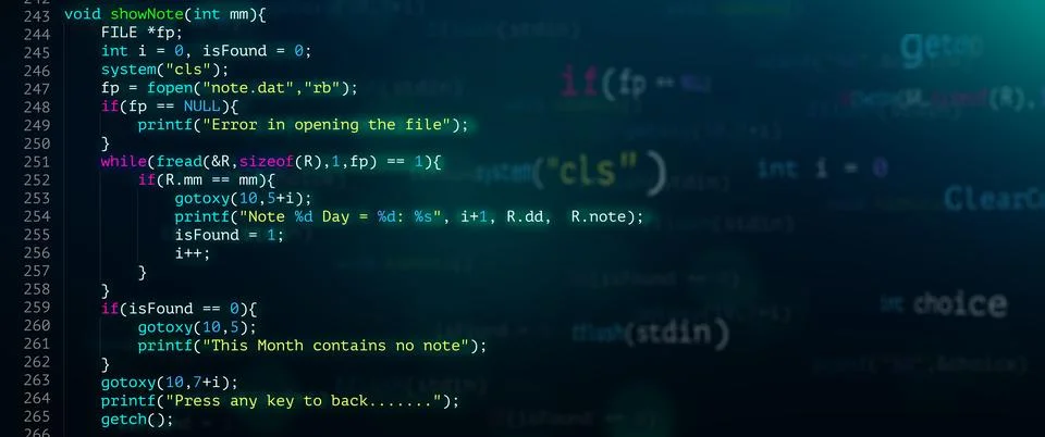 Abstract Modern tech of Programming code screen developer. Illustration