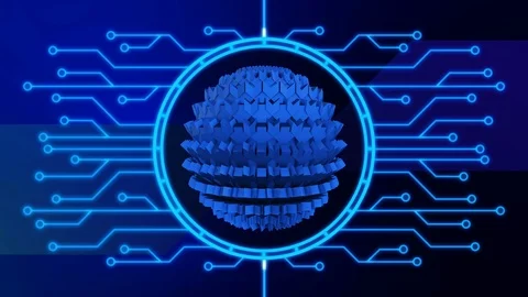 Abstract modern tech themed blue looping background Stock Footage 85920574