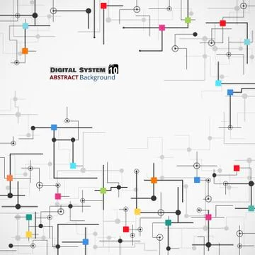 Abstract of modern technological background details of electronic lines Stock Illustration