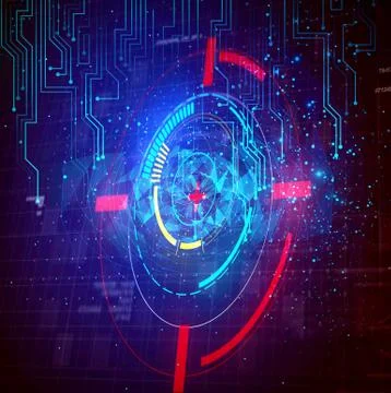 Abstract Modern Technological Multicolored Background Stock Illustration