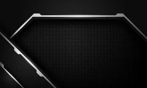 Abstract modern technology gaming background with metallic silver borders Stock Illustration
