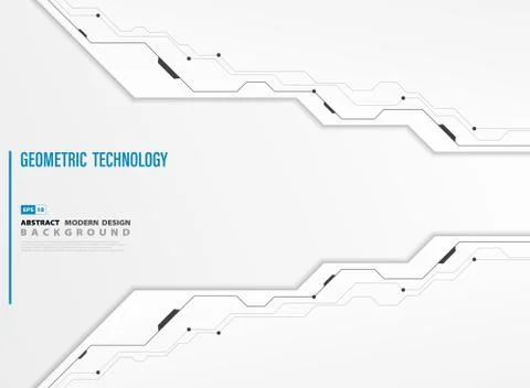 Abstract modern technology white template background of design. Stock Illustration
